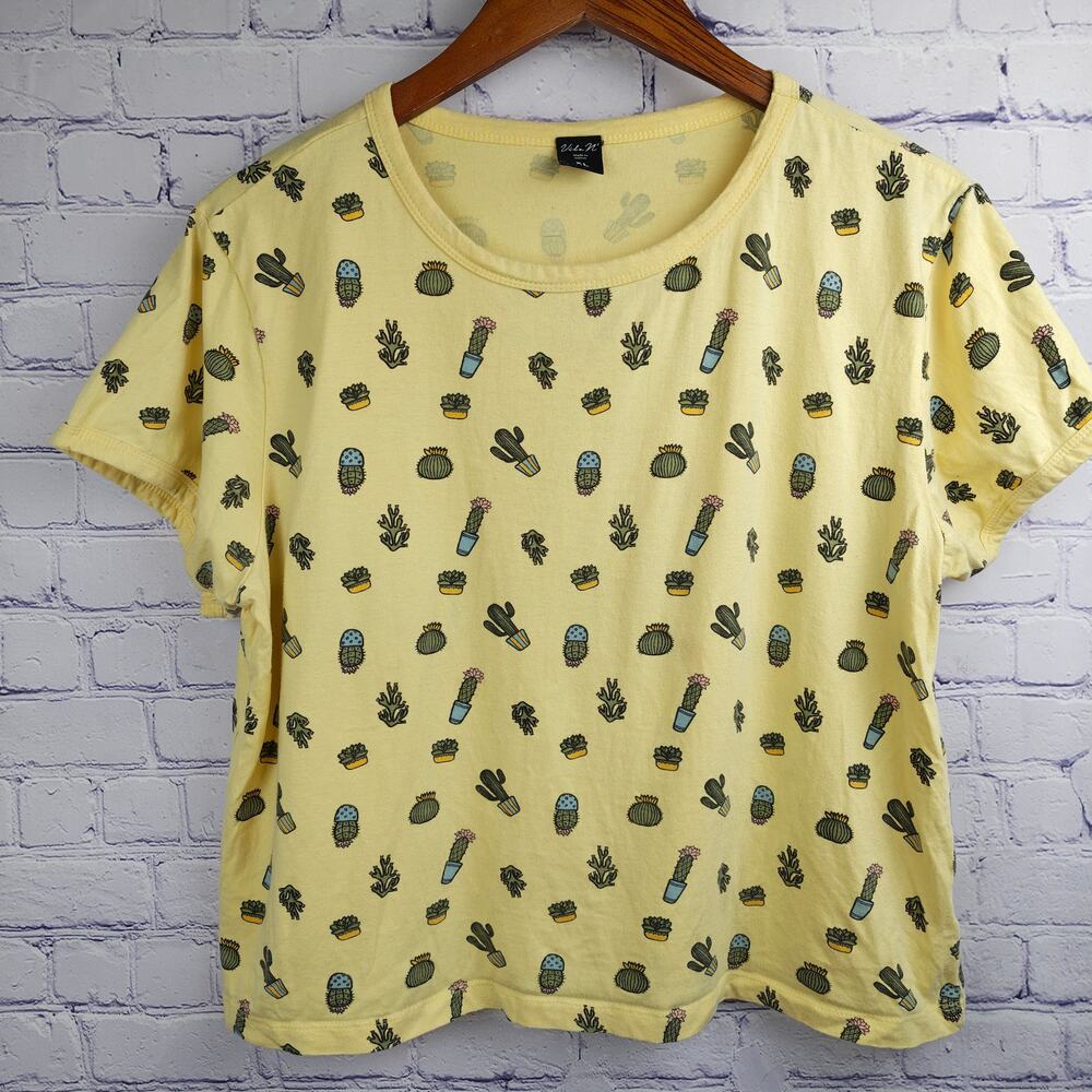 Cactus Succulent Desert Plant Shirt Yellow XL